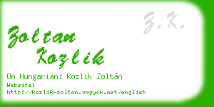 zoltan kozlik business card