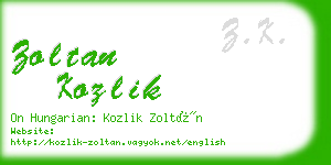 zoltan kozlik business card
